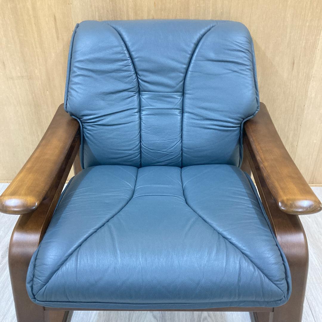 冨士ファニチアFUJI FURNITURE 　本革　1人掛けソファ 1PソファA