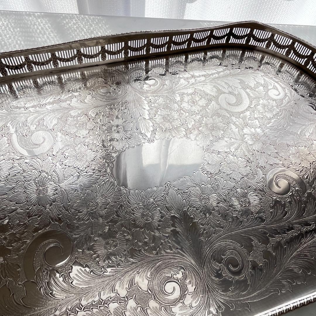 【Viners】 ギャラリートレー 56cm 【シルバープレート】 特大型