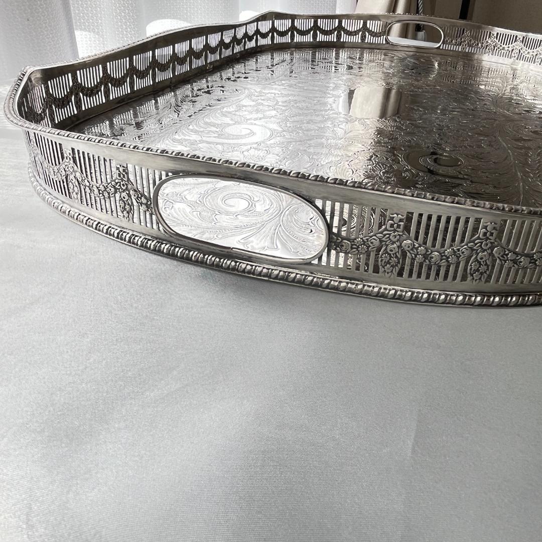 【Viners】 ギャラリートレー 56cm 【シルバープレート】 特大型