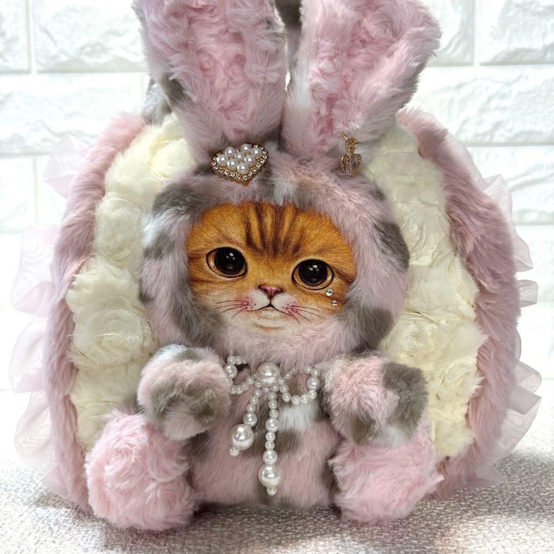 あ*こ様 コヤンイサムチョン　ハンドメイド　ファーフリルバッグ　ピンクヒョウ柄う