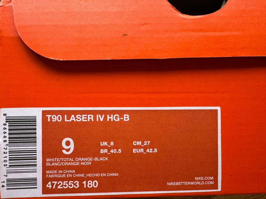 【 USED 】 NIKE T90 LASER IV HG-B (27㎝)