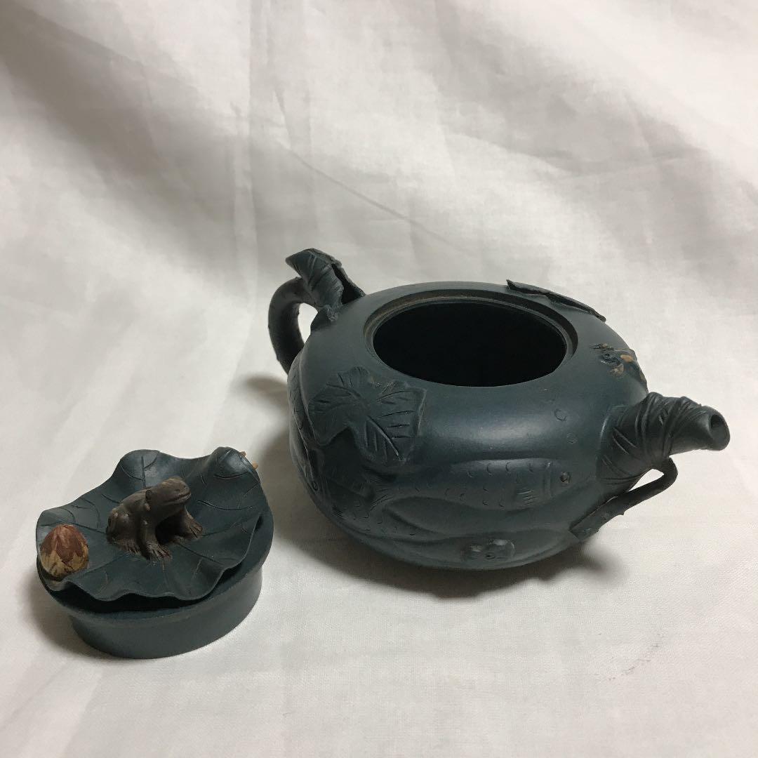 宜興緑泥蓮形急須