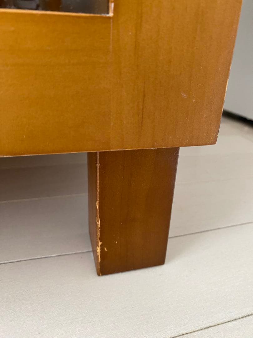 ナチュラルウッド シンプルシェルフ ガラス扉付き