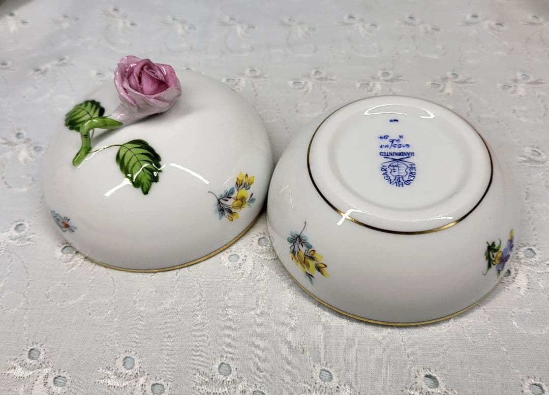 可愛い❤ヘレンド ミルフルール 小花 小物入れ ボンボニエール ジュエリー入れ