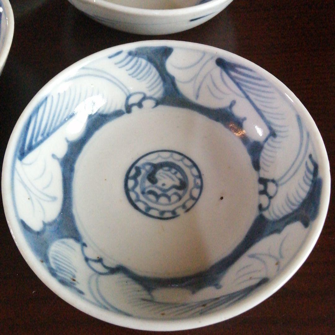 古伊万里　くらわんか碗　5客　14cm　江戸後期