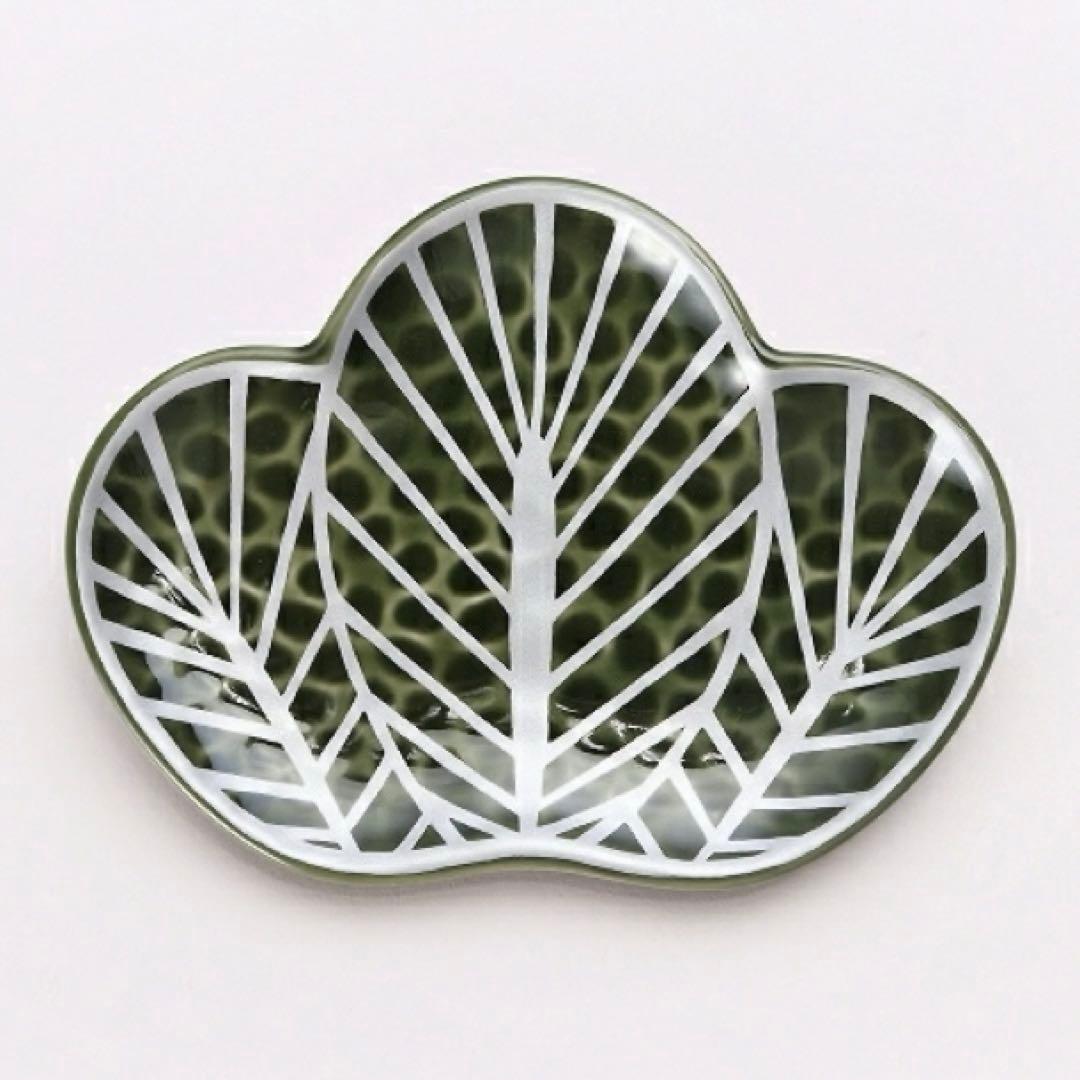 【新品】【大人気】有田焼幸楽窯　錦茶緑銀銘々皿　　　　 縁起物