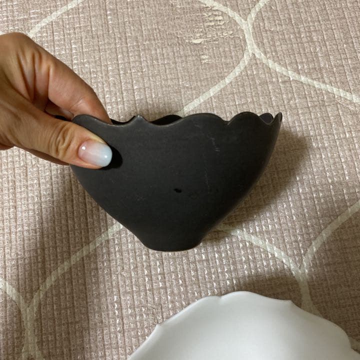 お値下げ！　木下和美　黒釉輪花鉢　ボウル