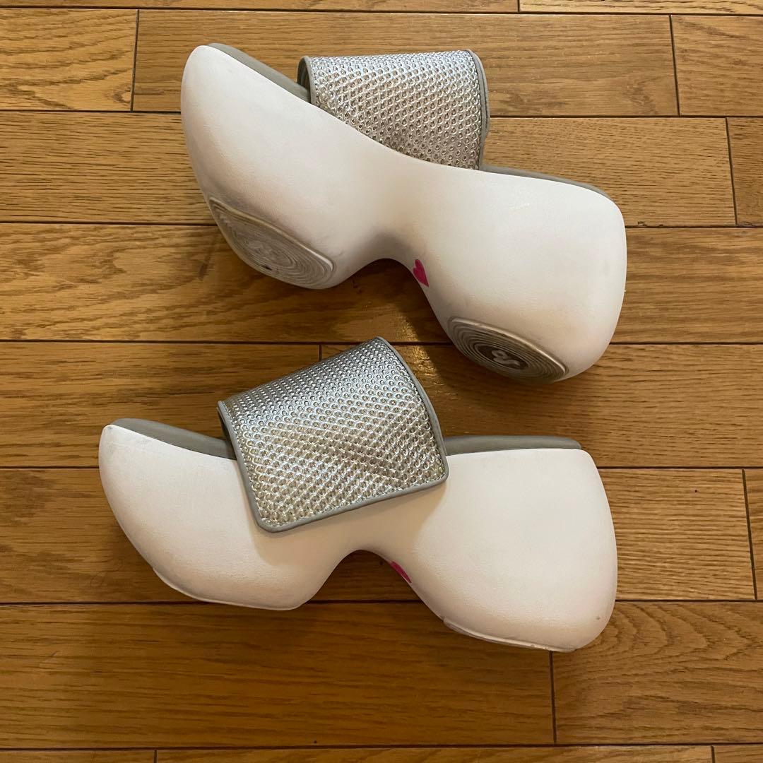 Grape 靴 WHITE PLATFORM SLIPPERS TELSTAR