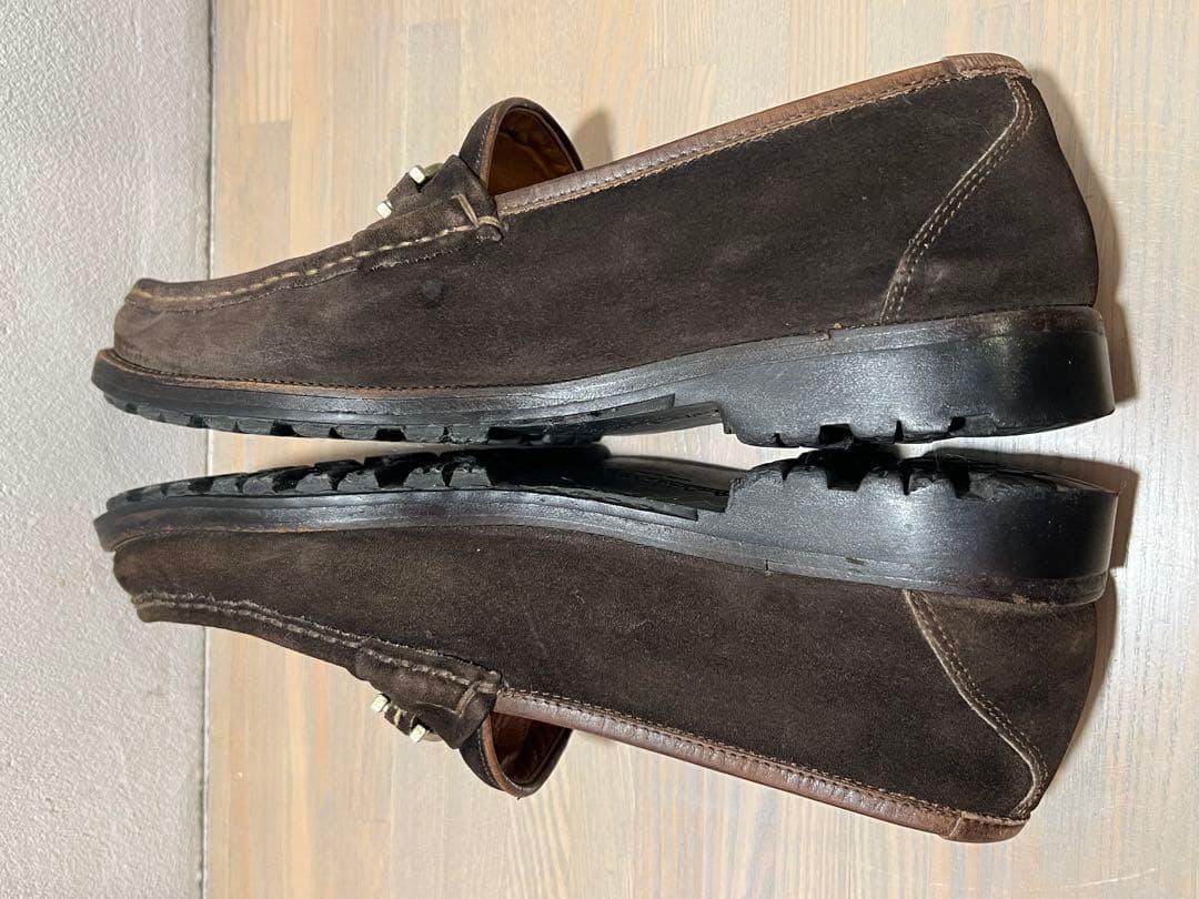 Ferragamo フェラガモ ダークブラウン スエード ローファー 7EE
