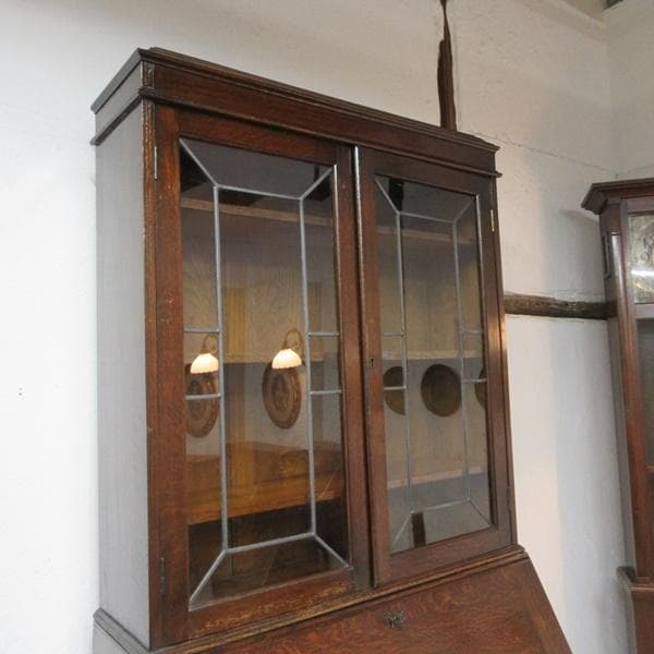 イギリス アンティーク 家具 ビューローブックケース デスク 本棚 6031e