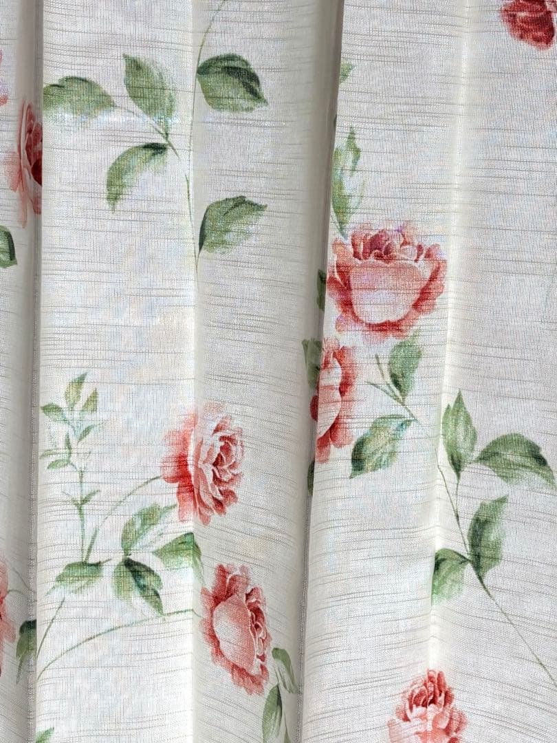 シ*子様 ローラアシュレイ花柄クリーム色カーテン