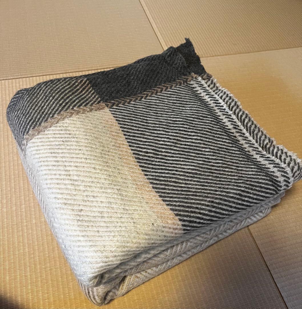 期間限定で大セール‼️インド産　カシミア山羊100% 大判ブランケット