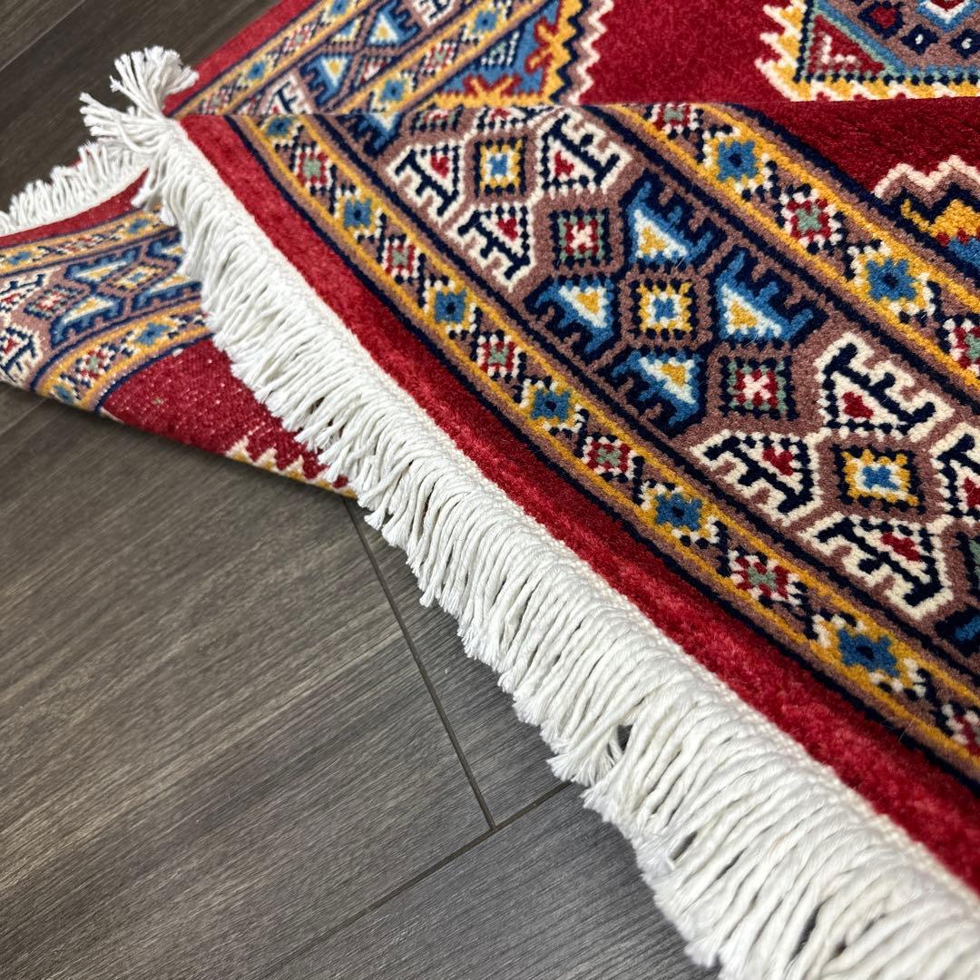 166x96幾何学模様のウールラグ 手織り絨毯パキスタン絨毯