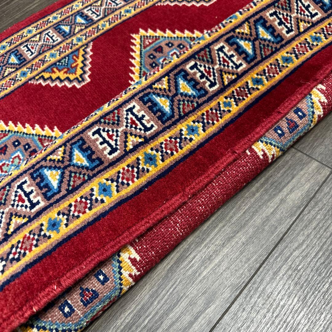 166x96幾何学模様のウールラグ 手織り絨毯パキスタン絨毯