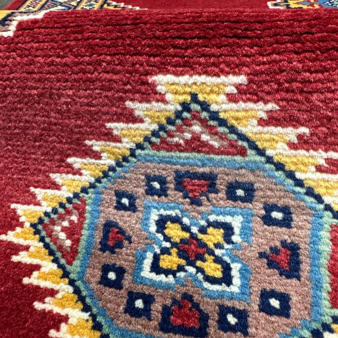 166x96幾何学模様のウールラグ 手織り絨毯パキスタン絨毯