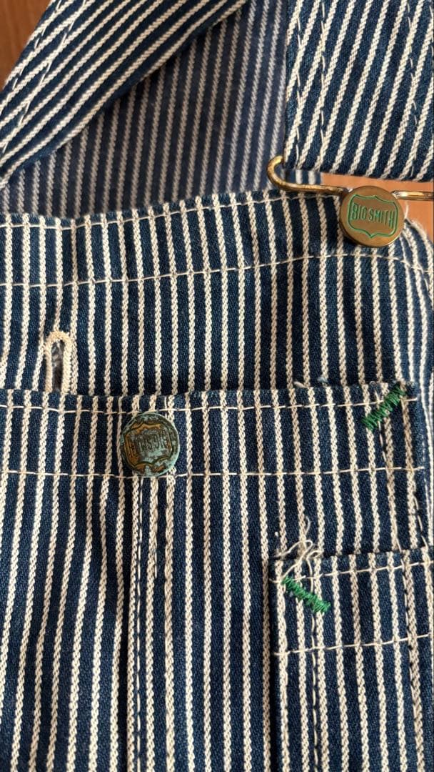 商品名：古着 70年代 ビッグスミス ヒッコリーストライプ オーバーオール