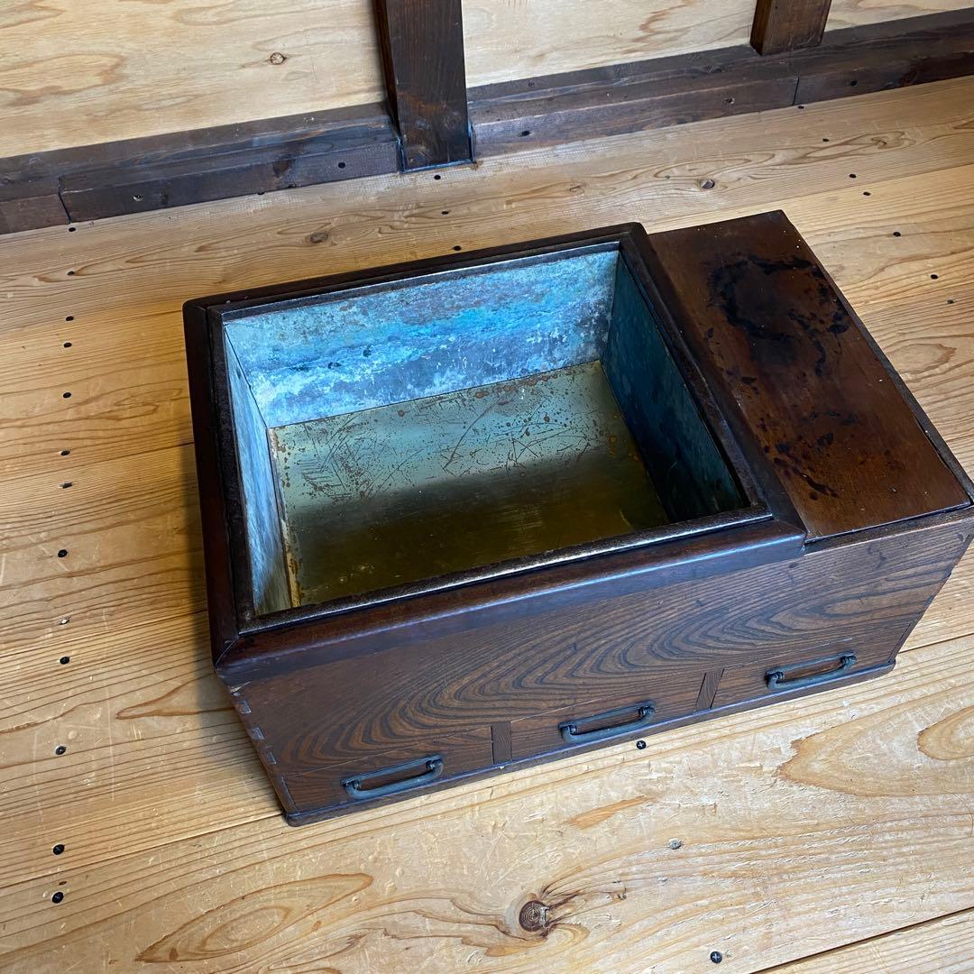 関東火鉢　江戸火鉢　長火鉢　アンティーク　レトロ 囲炉裏　テーブル