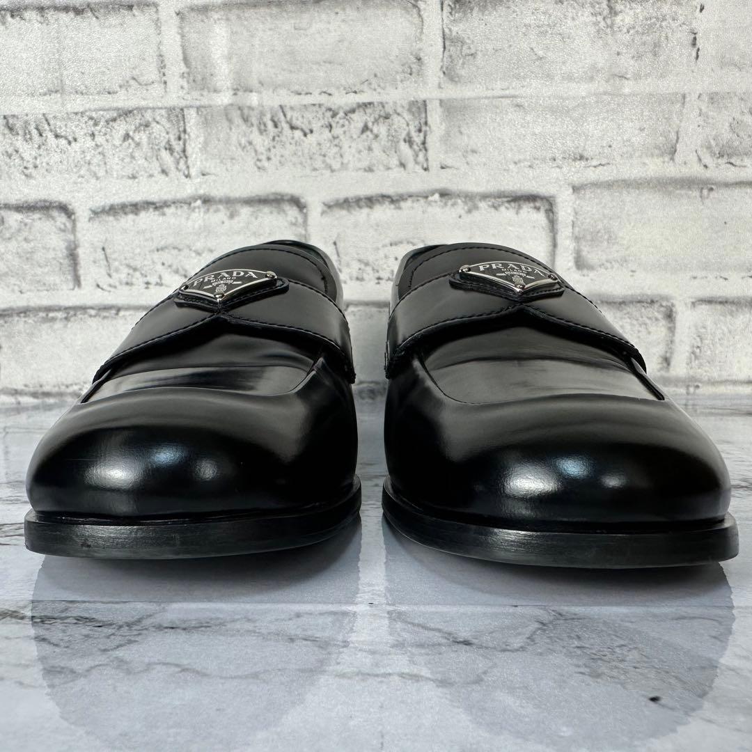 ほぼ未使用✨プラダ ブラッシュドレザー 三角ロゴ ローファー 付属品完備