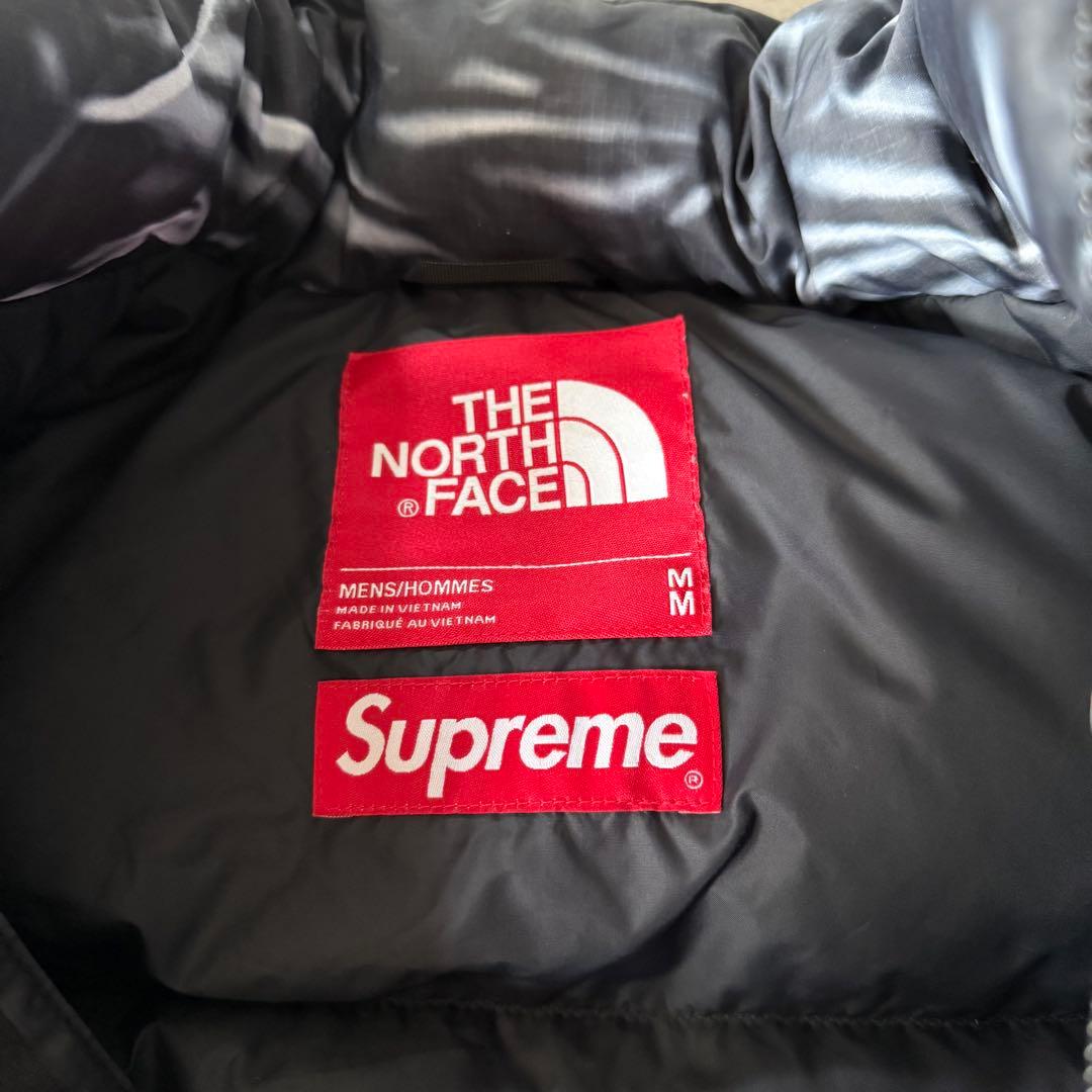Supreme ノースフェイス　ダウンジャケット　ヌプシ　黒　M 騙し絵ヌプシ