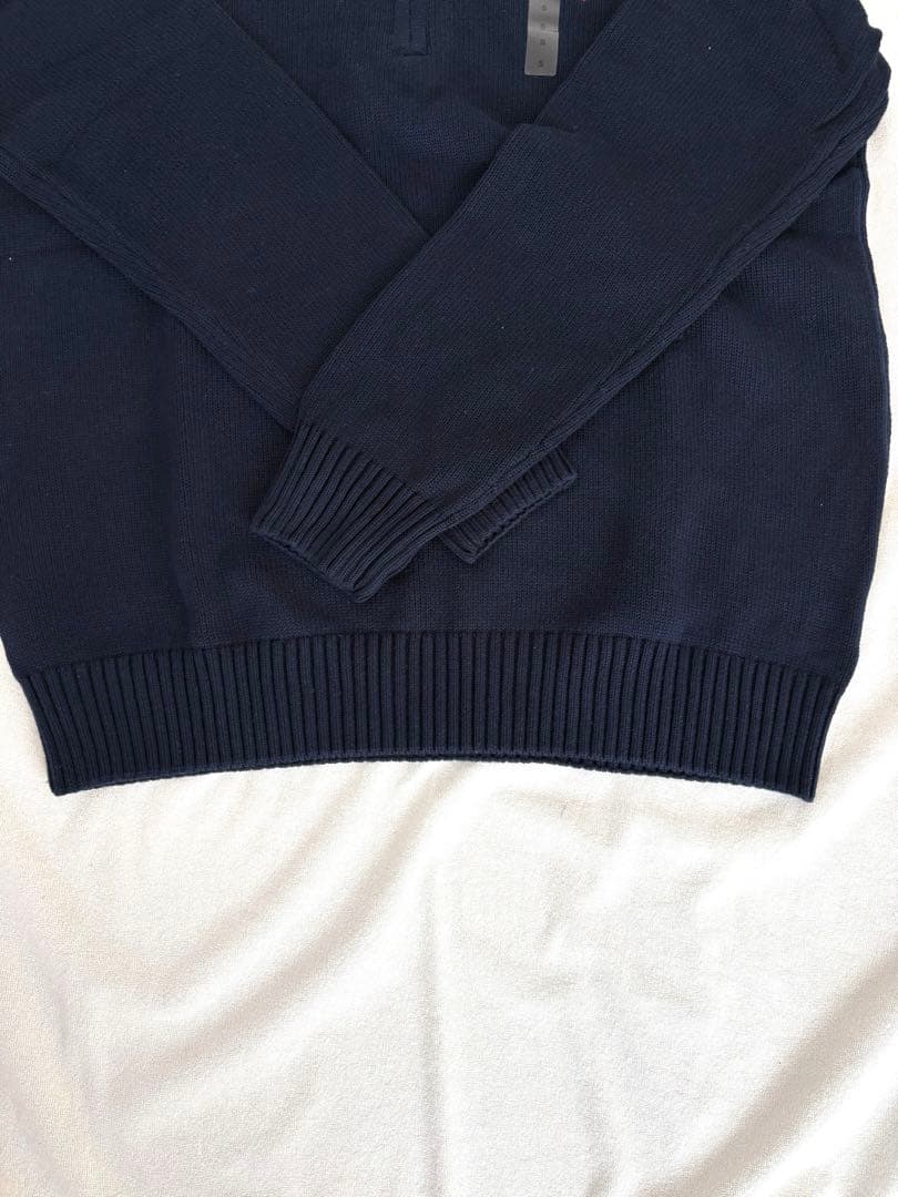 新品 ポロラルフローレン ハーフジップ ニット S 紺 ネイビー