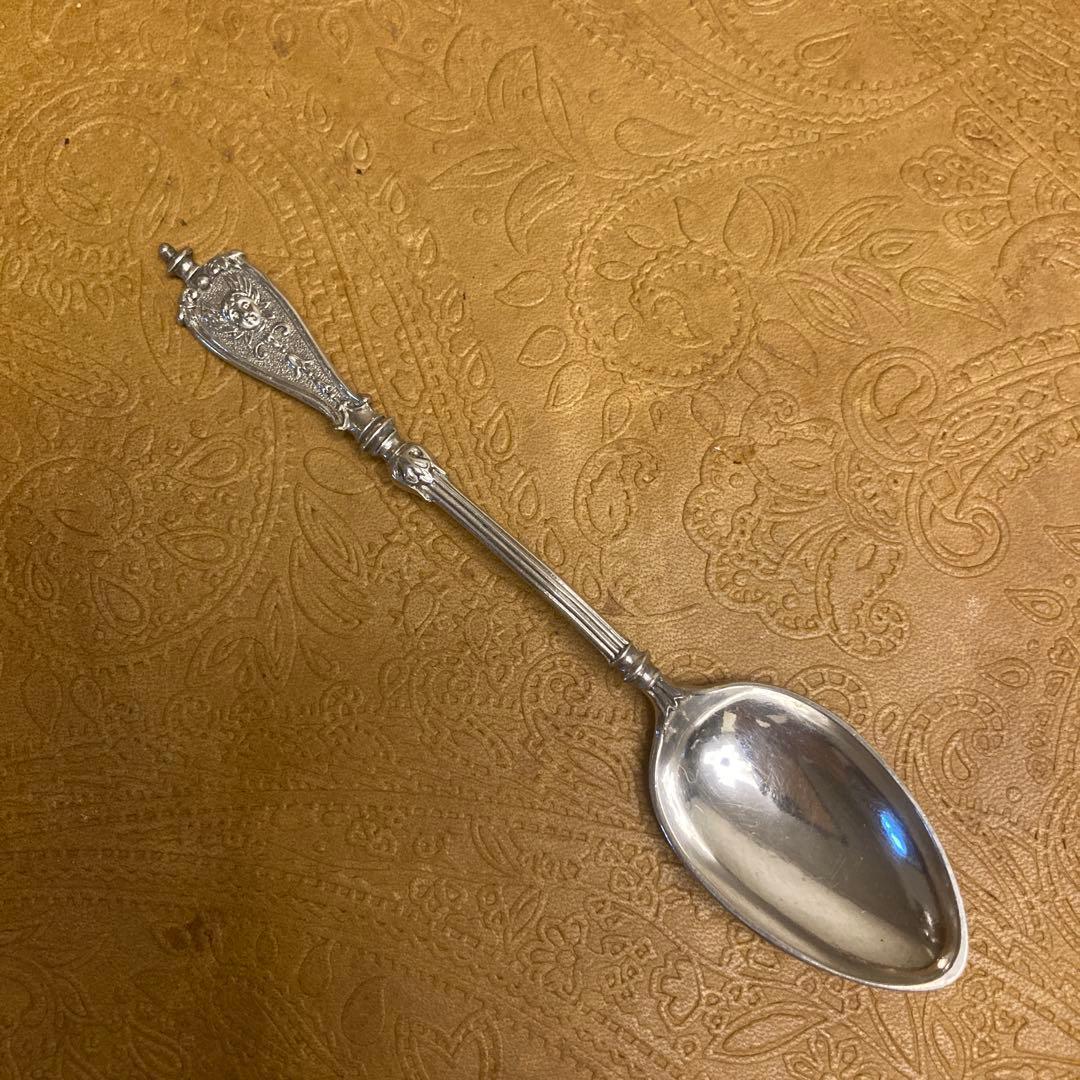 【純銀/約22g】ドイツ ティースプーン/12cm【マスカロン】