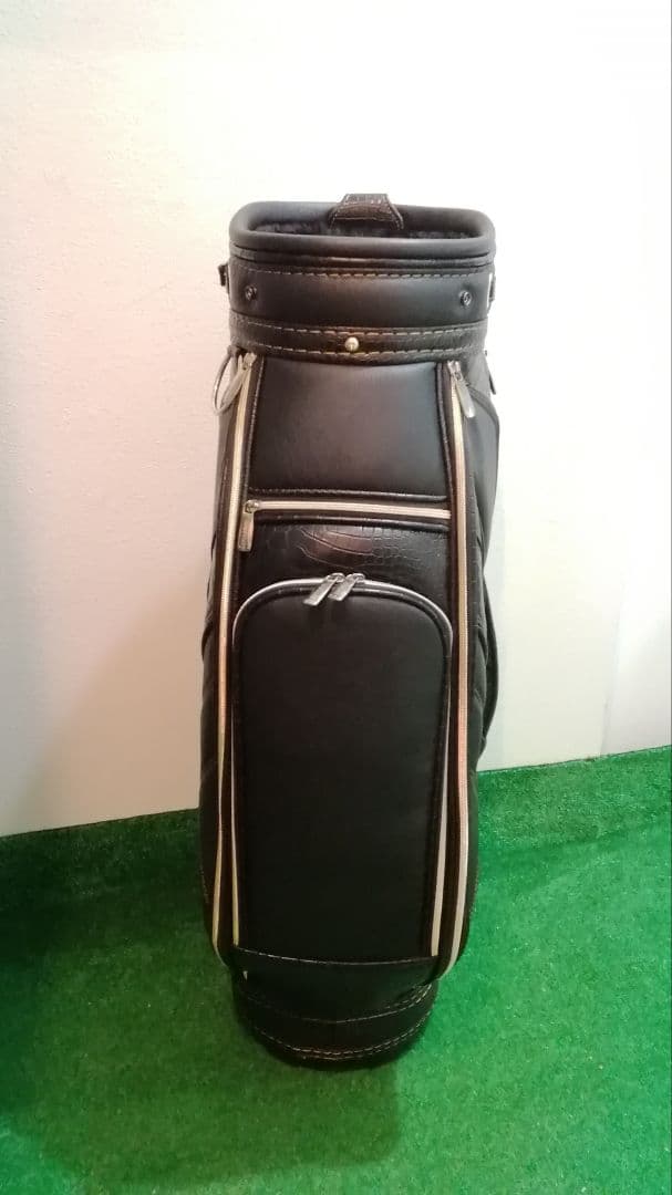 CORAGIO コラッジオ　ワニ柄 キャディバッグ　ブラック　型押し