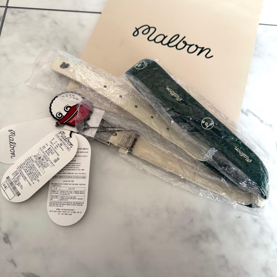 未使用タグ付き Malbon Golf マルボンゴルフ　ストレッチ　ベルト