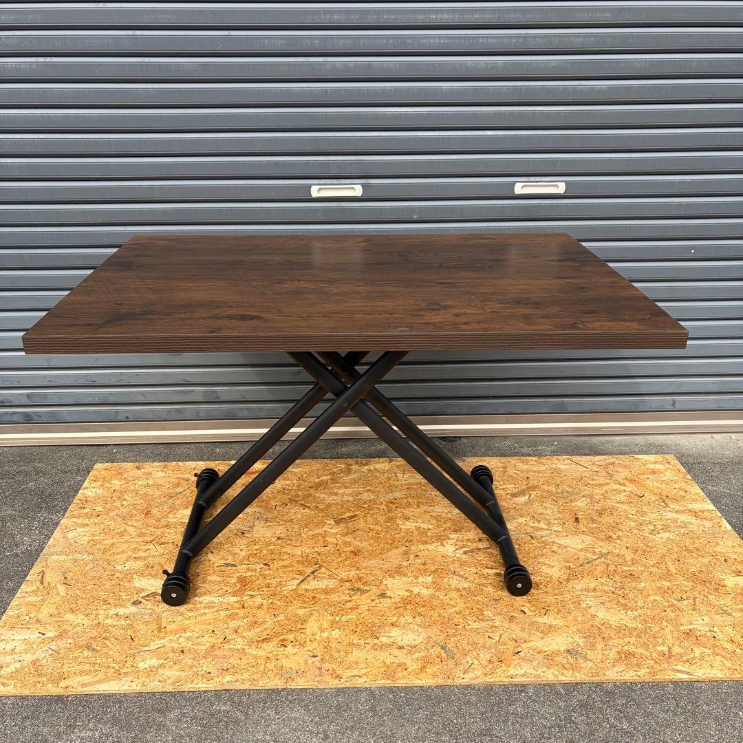 【無段階高さ調節・ローテーブル・ダイニングテーブル・キャスター付き】