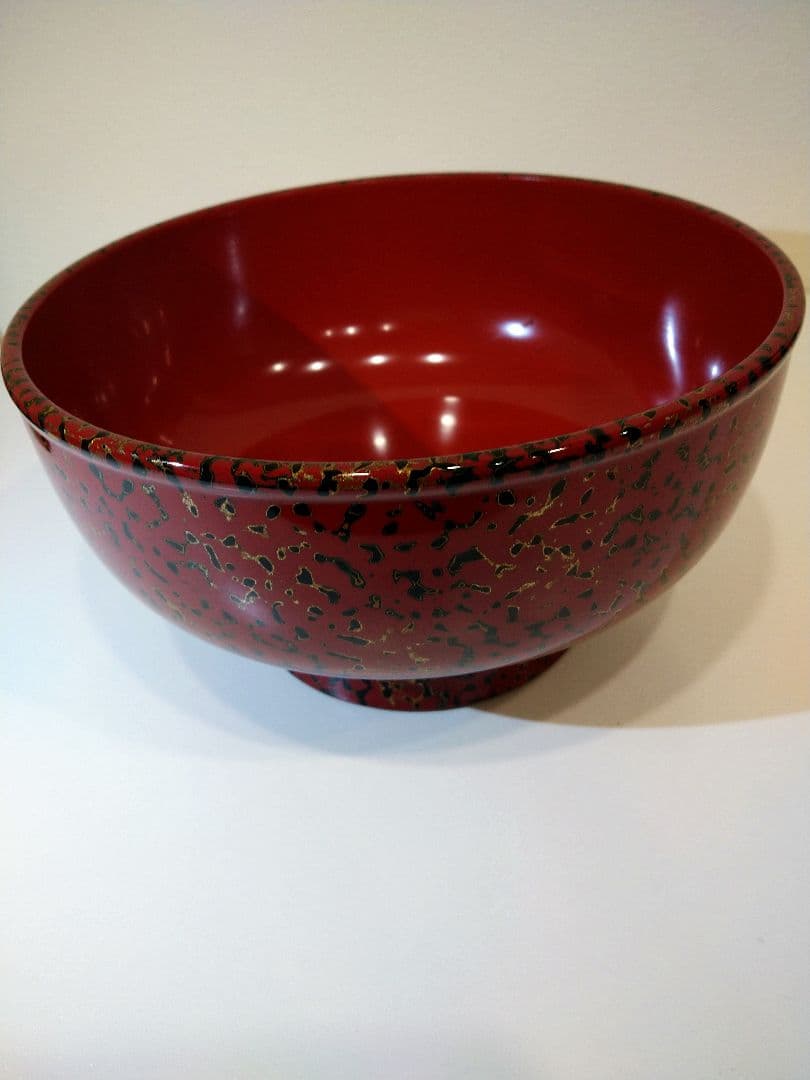 津軽塗　漆器セット 花模様 赤黒　7点