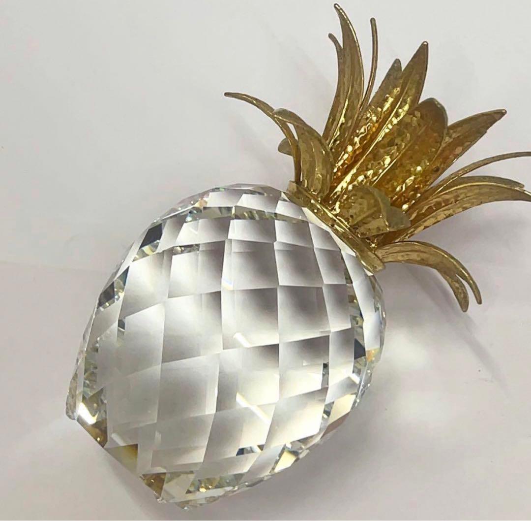 廃盤品！スワロフスキー パイナップル キャンドルホルダー Lサイズ 置物