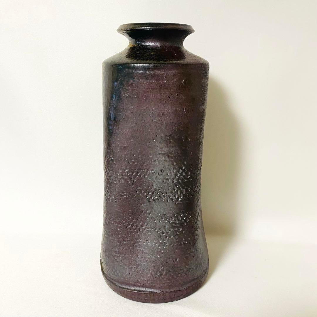 希少 高麗焼締 高麗焼 宋海 陶器 花瓶 フラワーベース 花器 中型 木箱