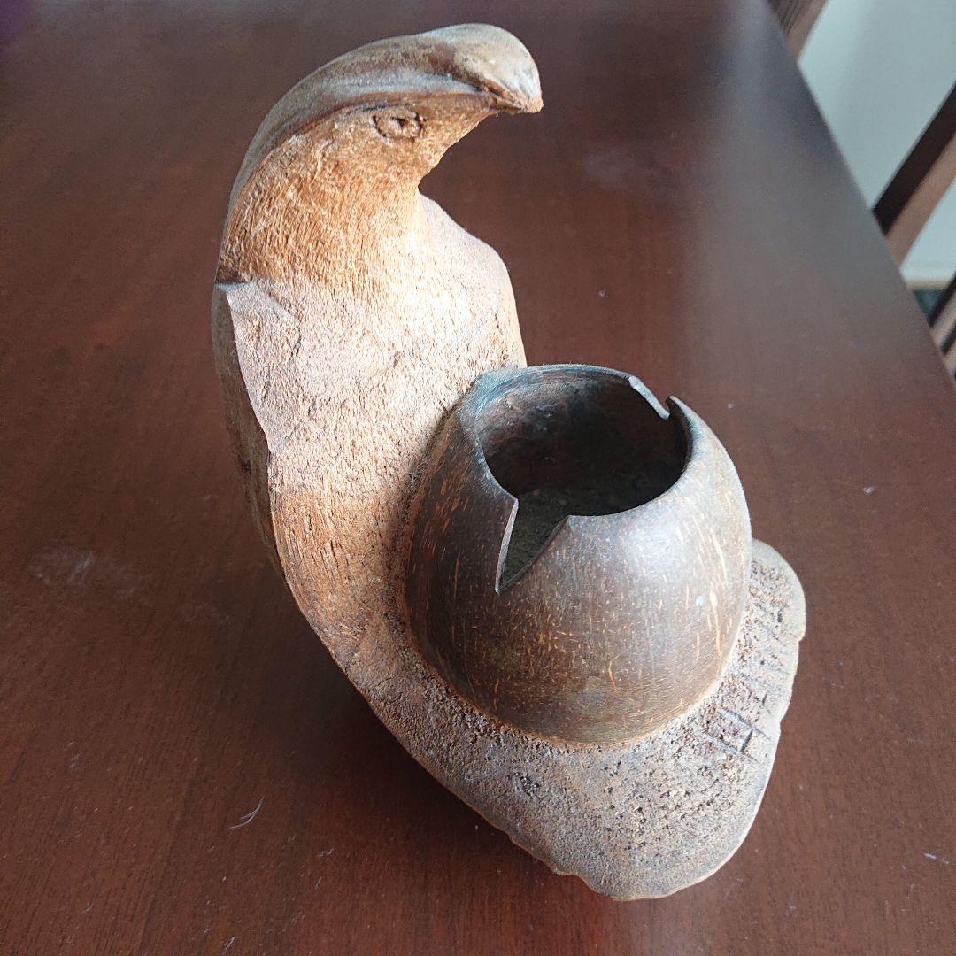 アンティーク灰皿木製鷹鷲