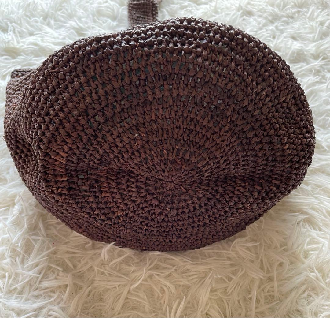 タグ付き✨ヘレンカミンスキー　ラフィア　カゴバッグ　ワンショルダー　リーフ