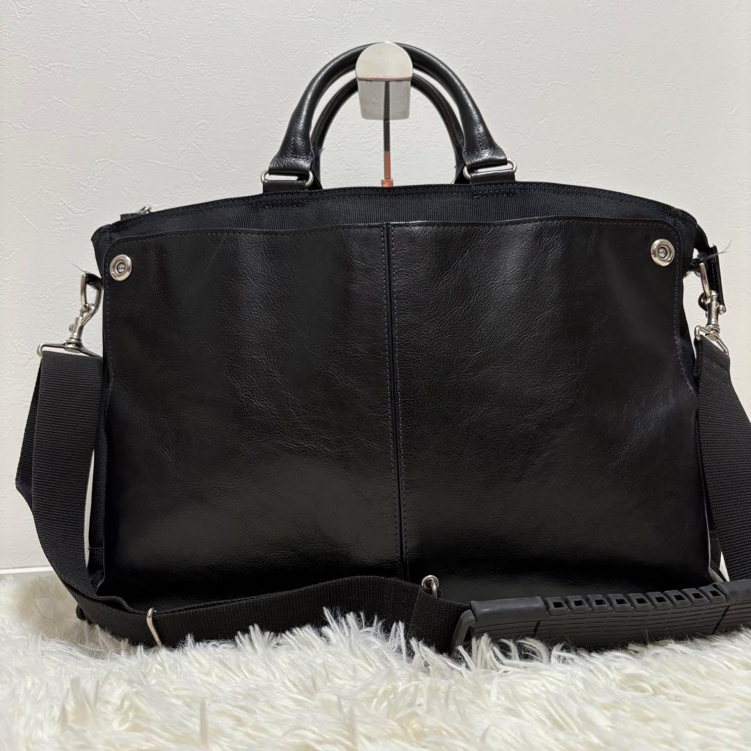 豊岡鞄 ビジネスバッグ ブリーフケース ブラック 2WAY A4収納可能