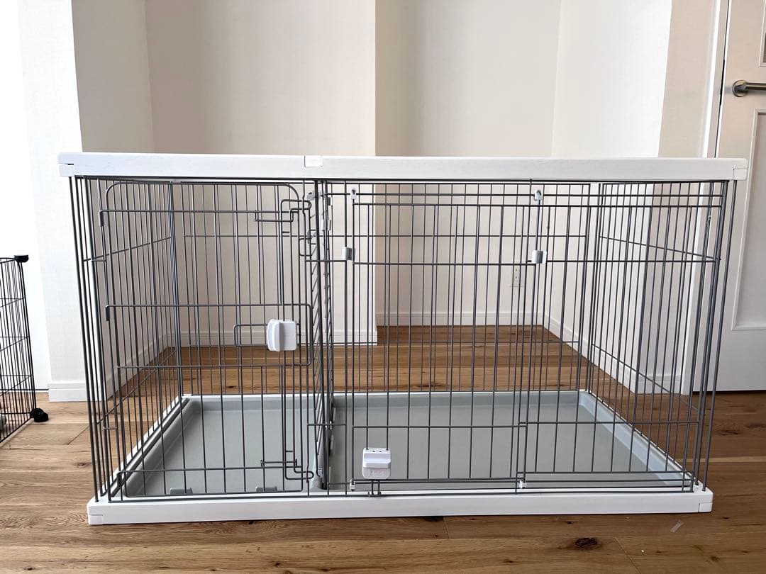 【美品】トイレのしつけができるドックルームサークル・折りたたみペットケージ