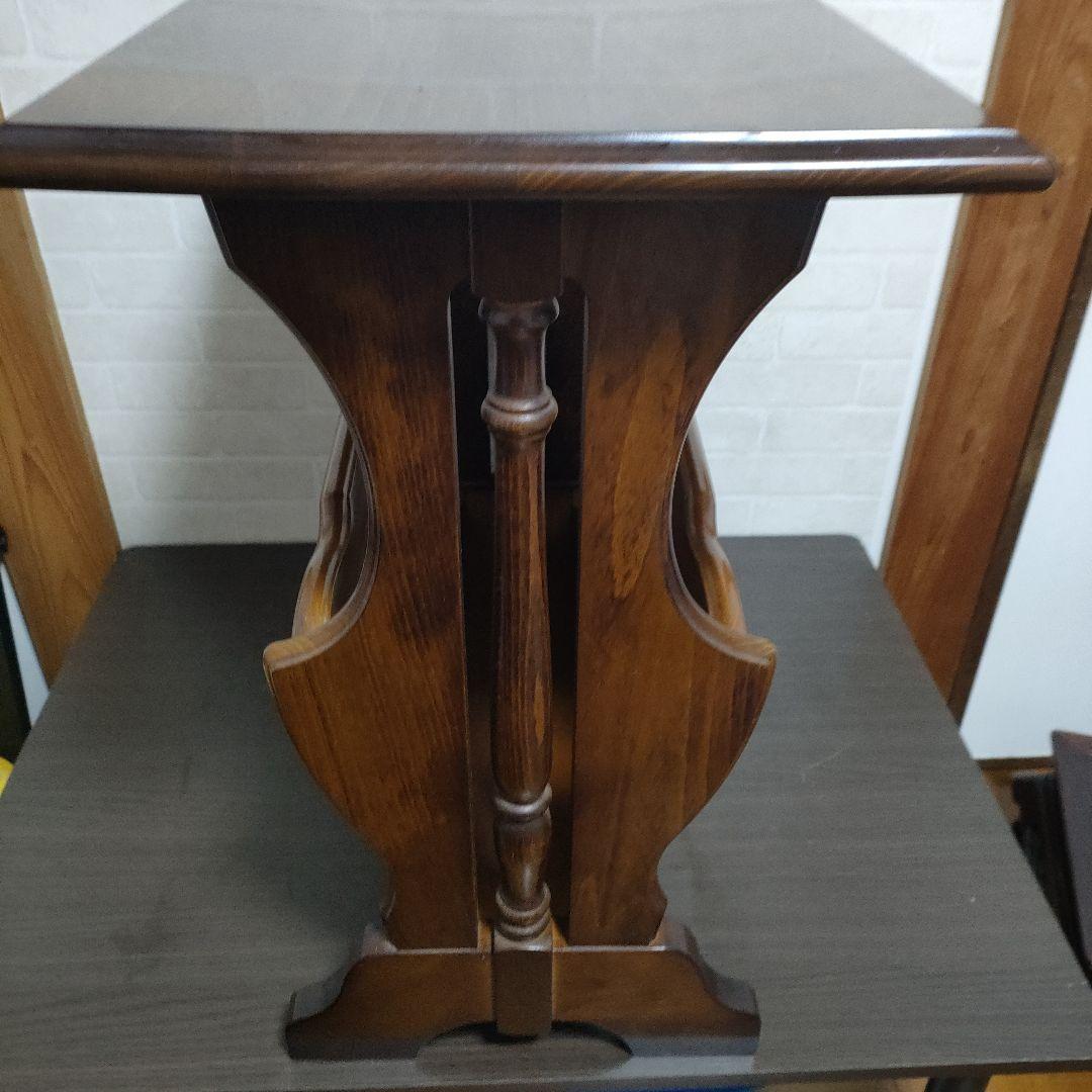 カリモク家具 マガジンラック付き サイドテーブル コロニアル オールドカリモク