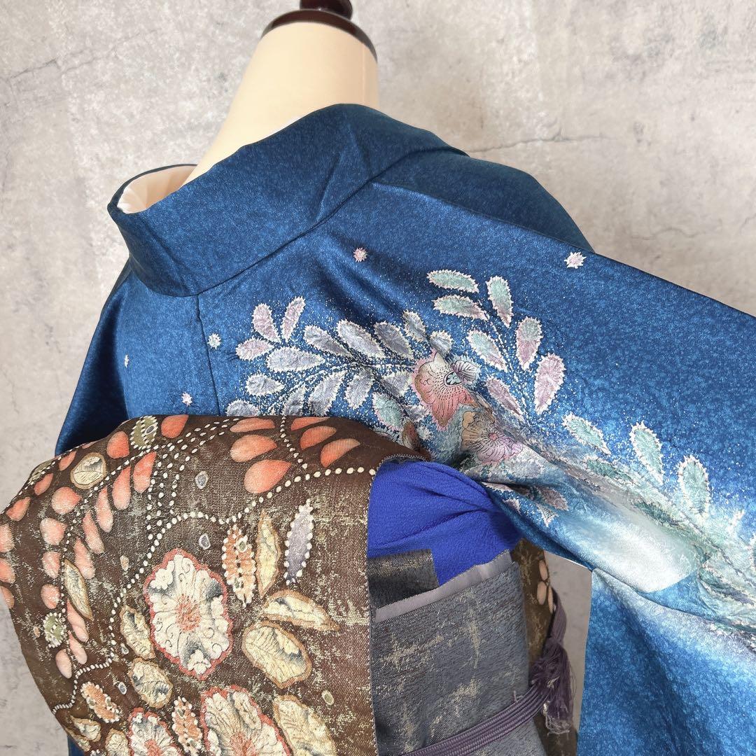 訪問着フルセット　辻ヶ花　着物　正絹　豪華　華やか　青　p2