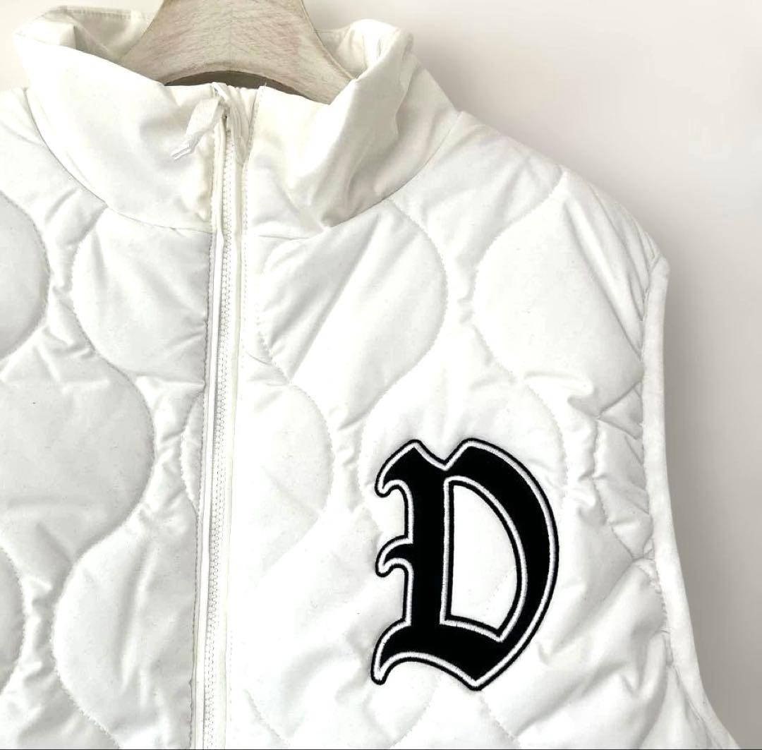 新品未使用【デヴァローゴルフ】中綿ダウンキルティング フルジップベスト（白）