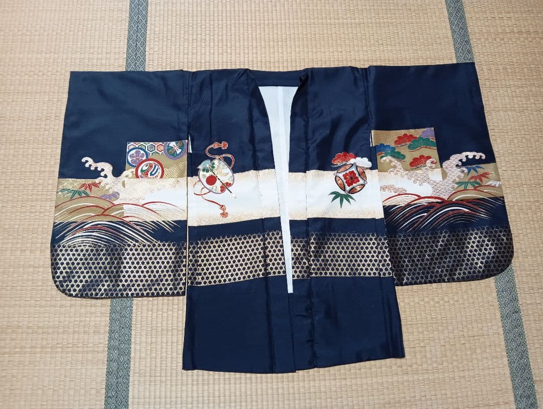七五三用 鷹刺繍 紺色和装　袴セット