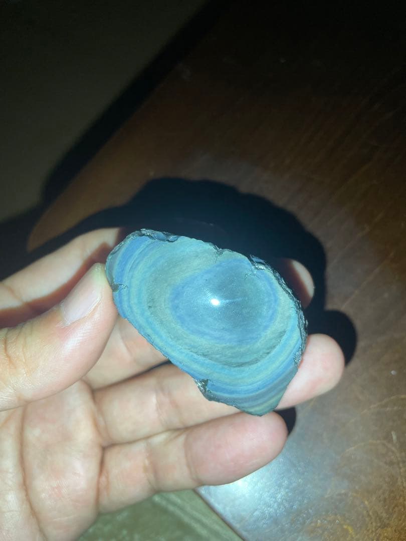 研磨品　十勝石玲瓏　ブルー、イエロー　レインボーオブシディアン