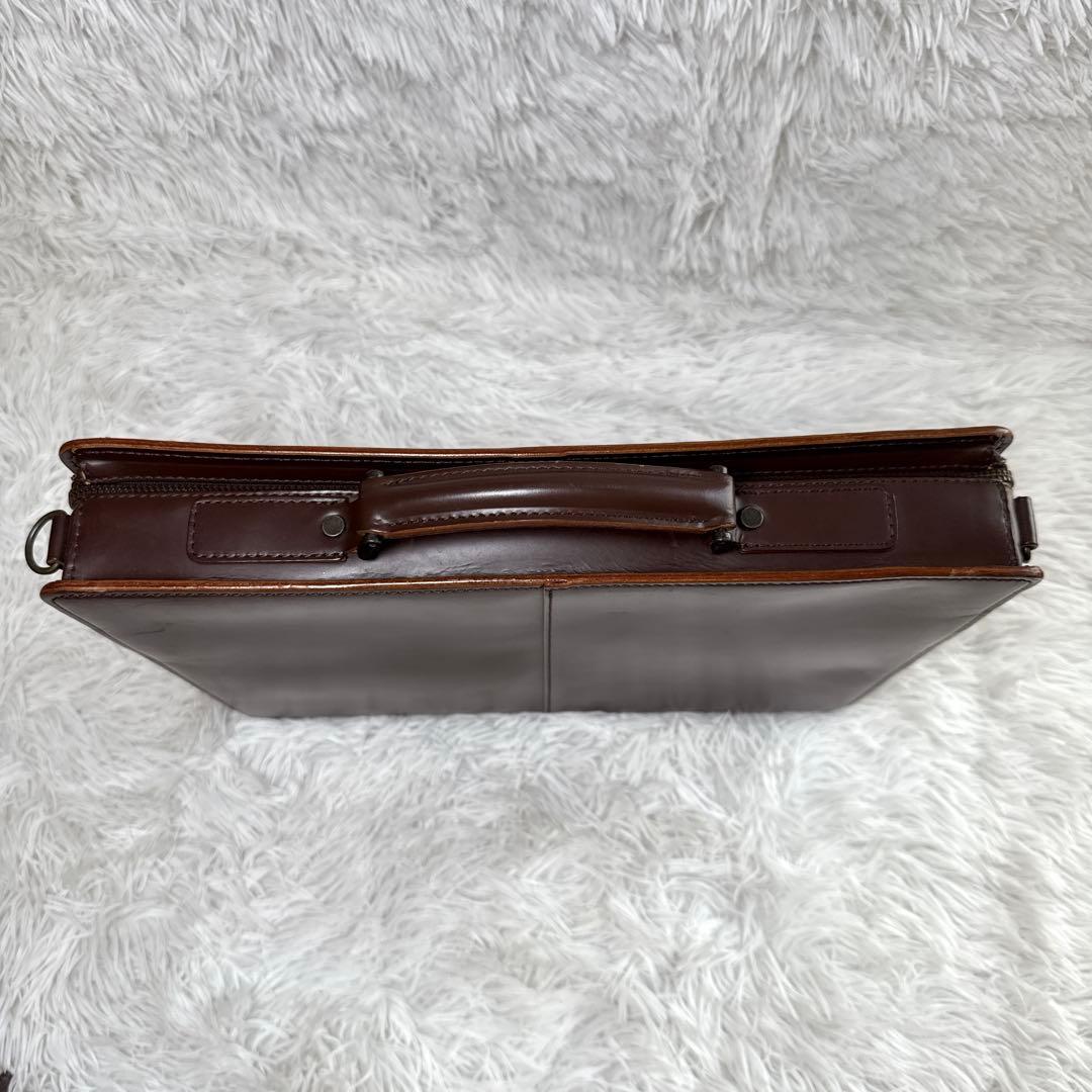 コンプレックスガーデンズ 2way ブリーフケース 青木鞄 オールレザー 茶色