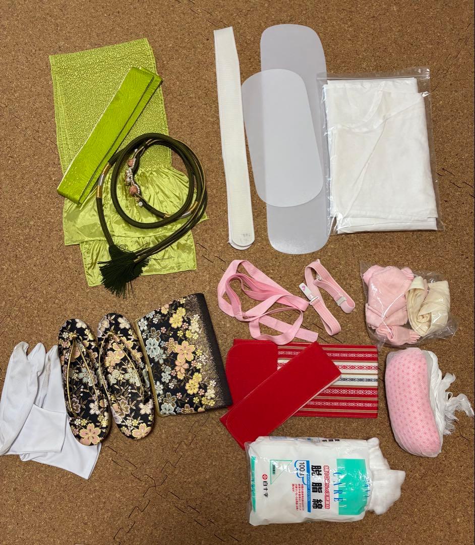 振袖フルセット、着付け用具、草履、バッグ