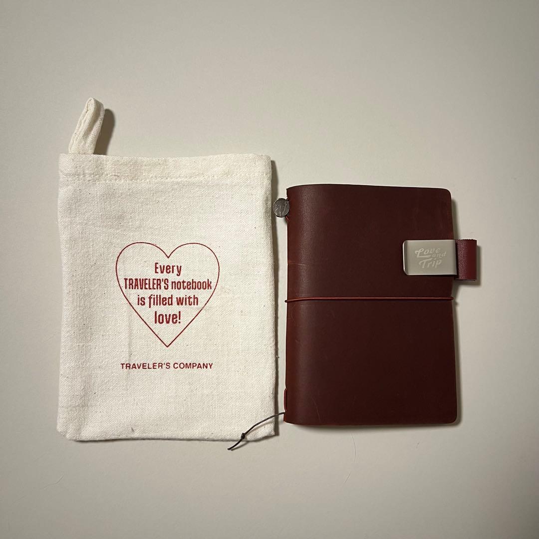 トラベラーズノート Red／赤　パスポートサイズ　Love and Trip