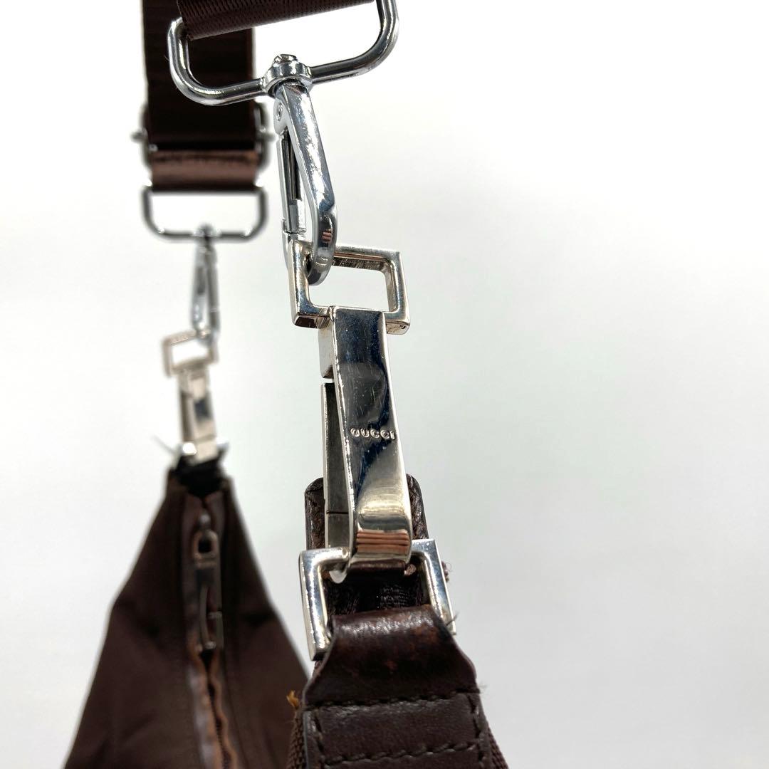 GUCCI グッチ ショルダーバッグ ブラウン ナイロン イタリア製