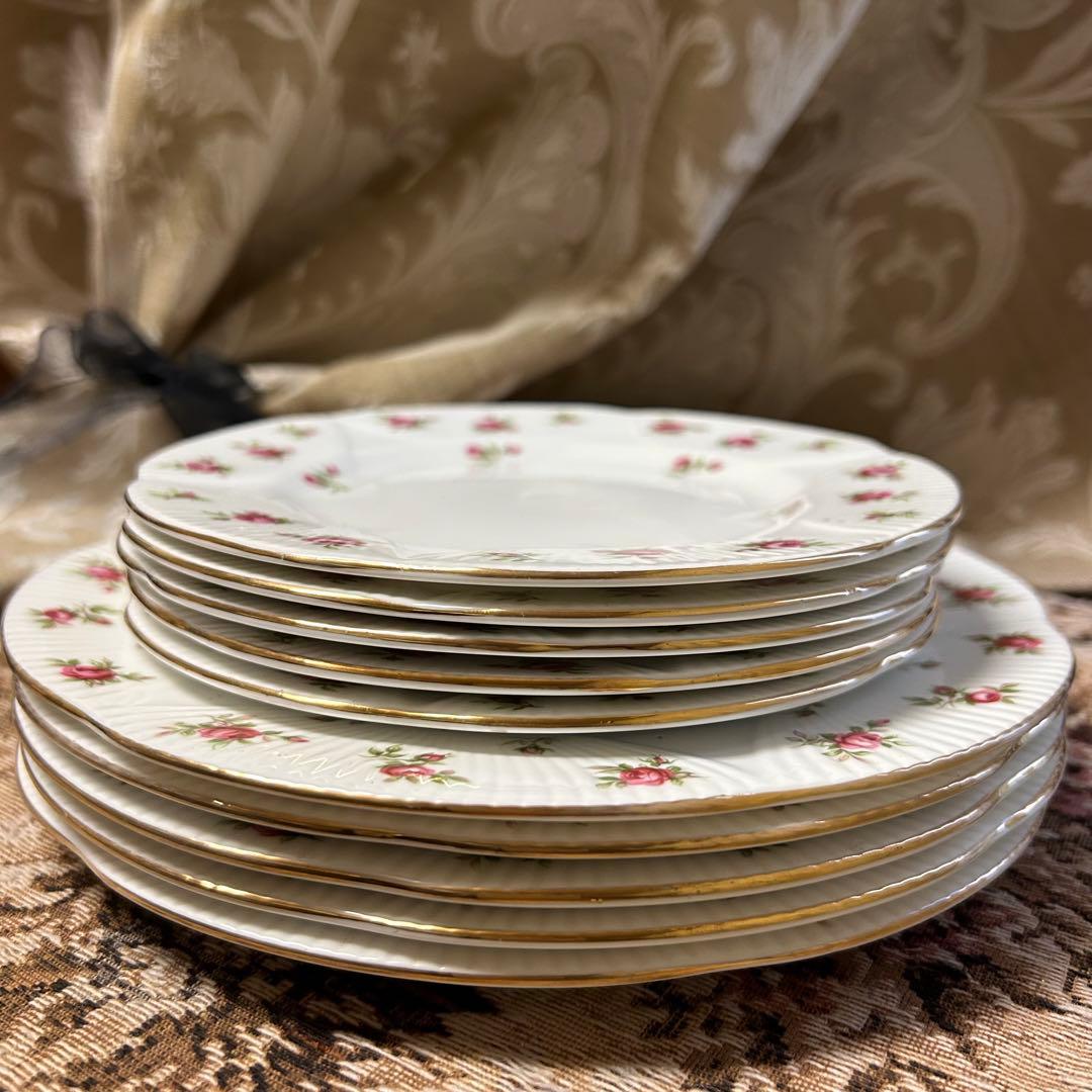 英国製  Rosalie可憐な花びらデザートプレート5枚