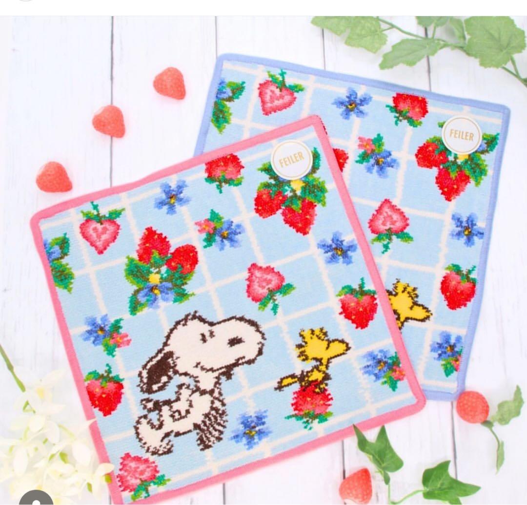 【新品】スヌーピー　ストロベリープティ ハンカチ　フェイラー　阪急限定