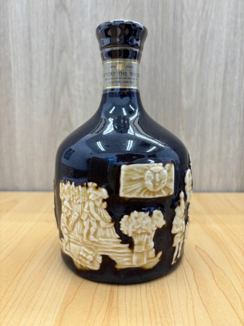 希少未開栓】 サントリー ザ ウイスキー 有田焼 陶器ボトル 木箱付美品