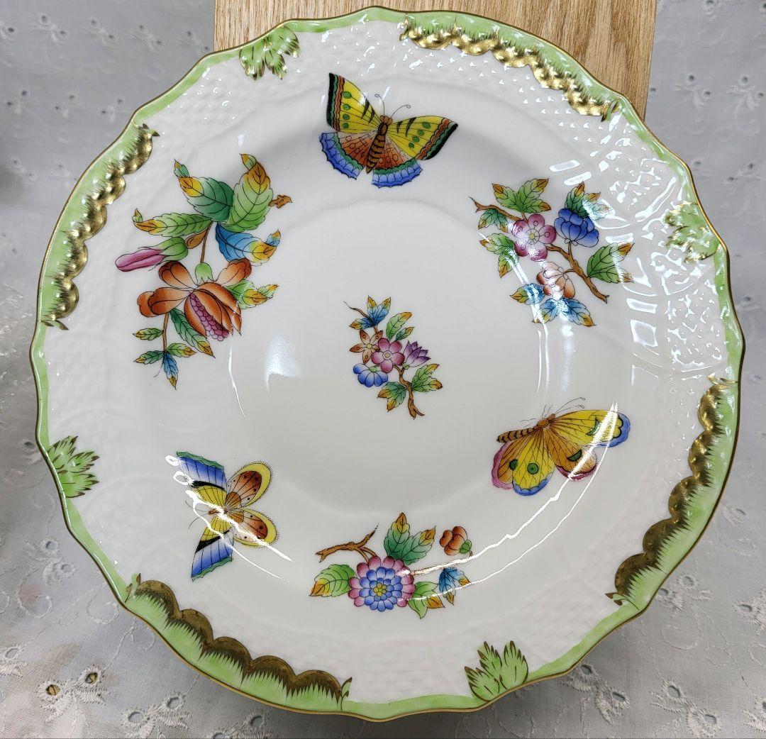 2枚✨ヘレンド ヴィクトリアブーケ サラダ デザート プレート 19皿 花蝶①
