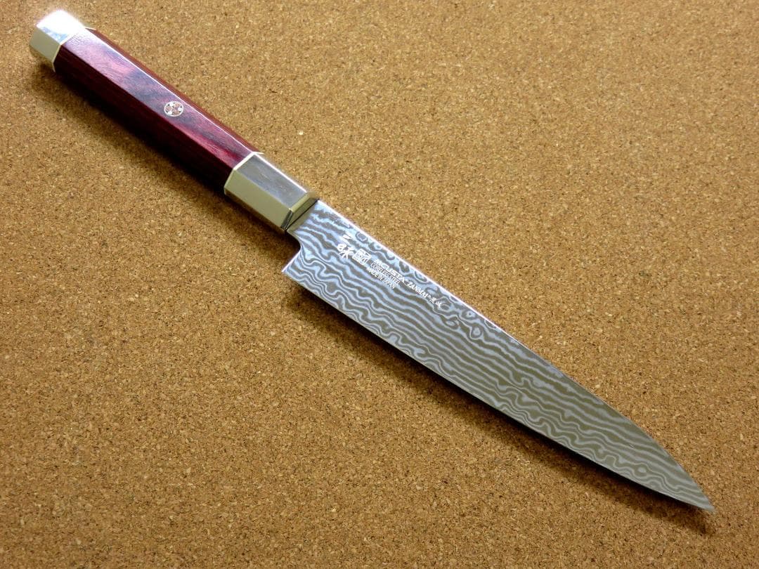 関の刃物 ペティナイフ 150mm 三昧 荒波 コアレス鋼 小型両刃 果物包丁