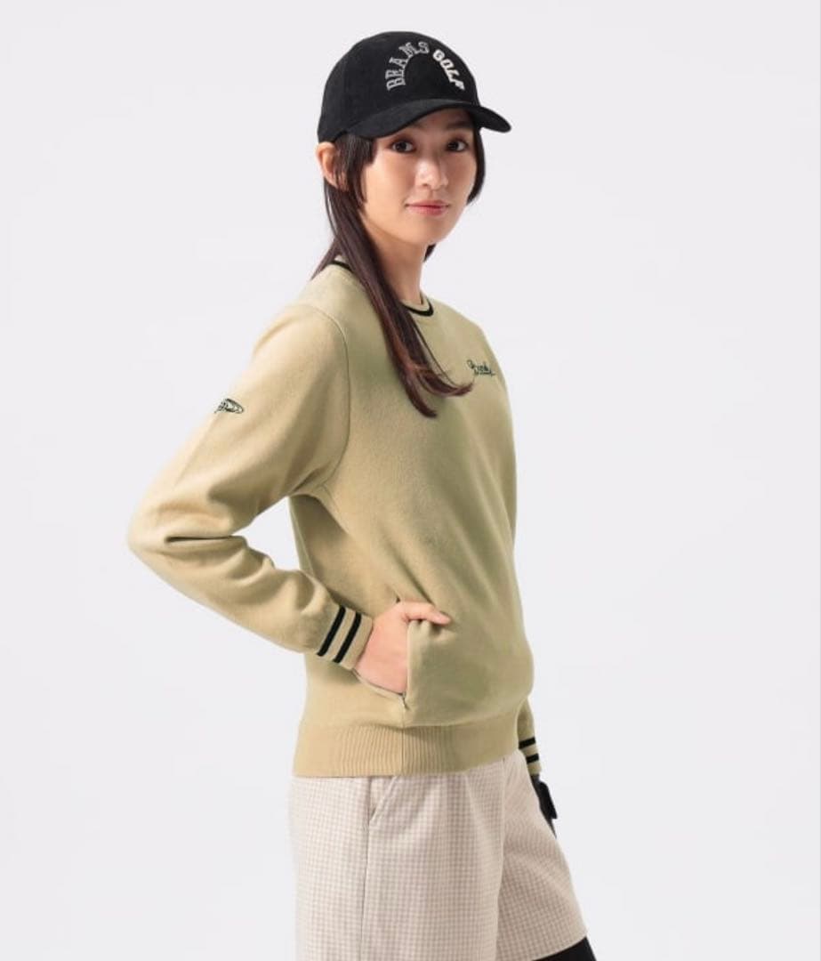 BEAMS GOLF エアシャット 縦ロゴ ニット（防風）
